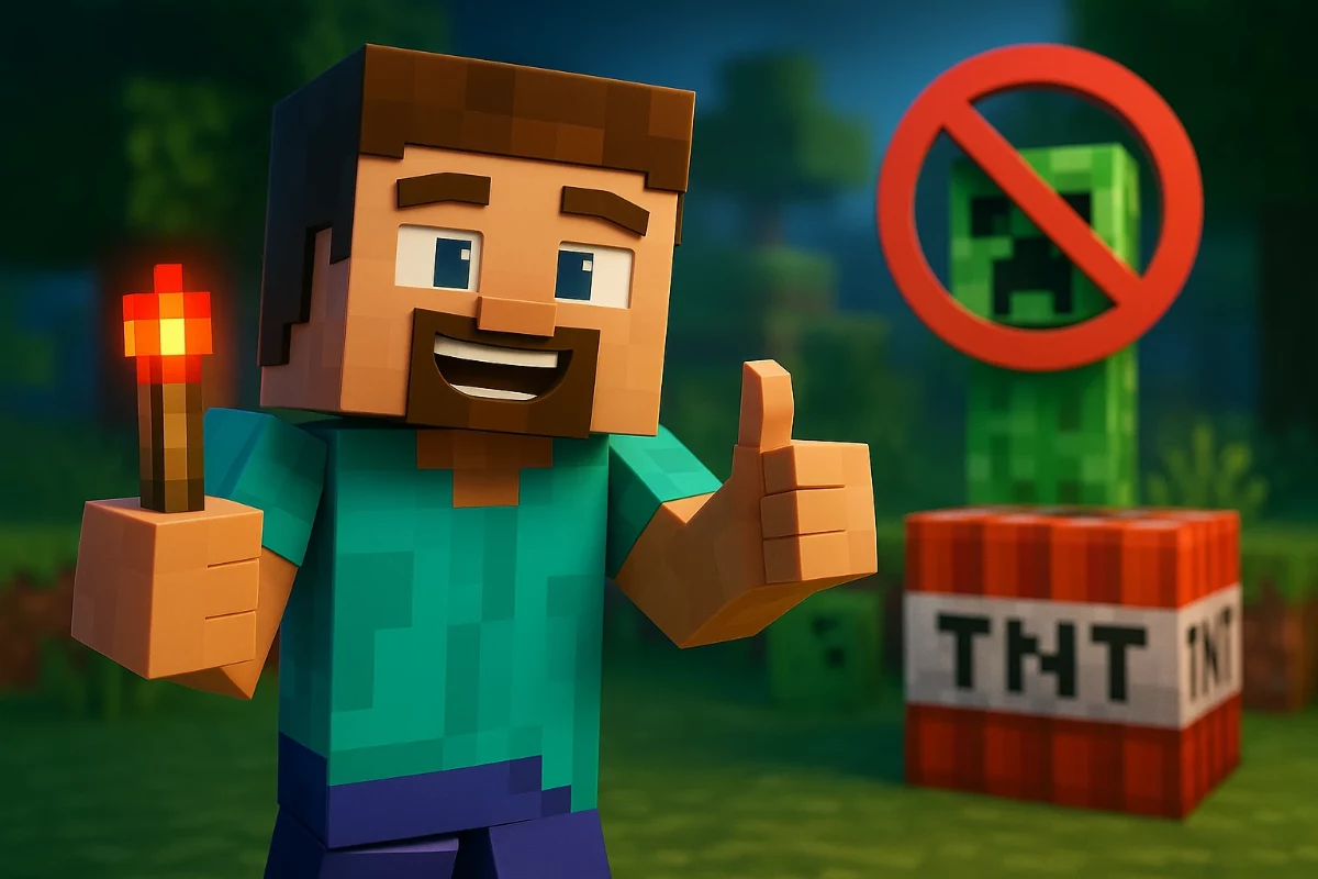 TNT robbanások & Creeper-ek kikapcsolása Minecraftban